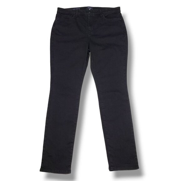NYDJ‎ Alina Legging Jeans Womens 12 Black Lift Tuck High Rise - Picture 1 of 10